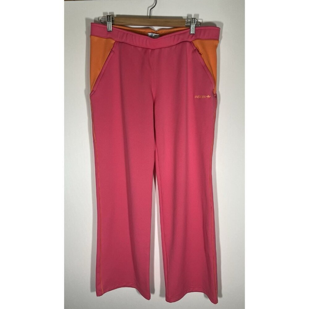Vintage Y2K retro pink orange Adidas track pants XL athleisure athletic